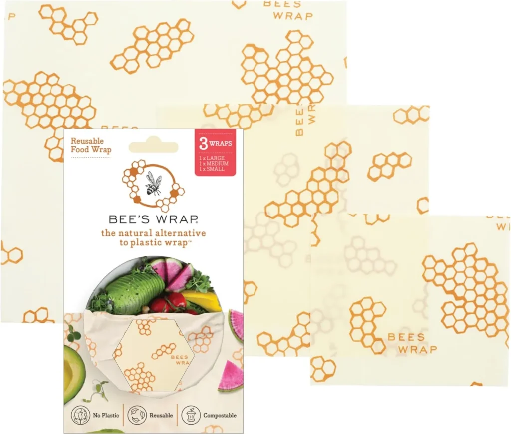 Bee's Wrap Beeswax Wraps for Food - Honeycomb 3 Pack