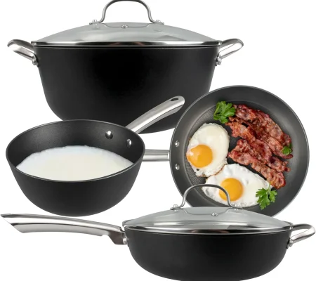 Cuisiland 4-Piece Honeycomb Cast Iron Cookware Set